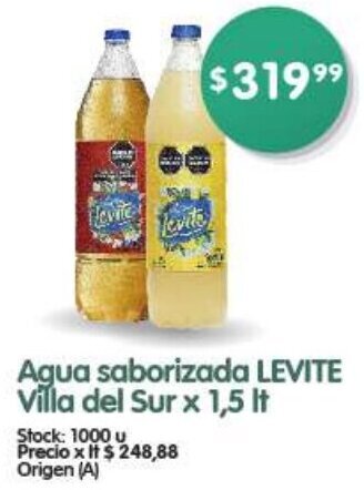 Supermercados Buenos Días LEVITE Agua saborizada Villa del Sur x 1,5 It oferta