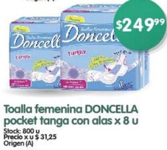 Supermercados Buenos Días DONCELLA Toalla femenina pocket tanga con alas x 8 u oferta