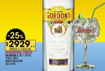 Coto GIN GORDON'S, BOT. X 700 ML. oferta