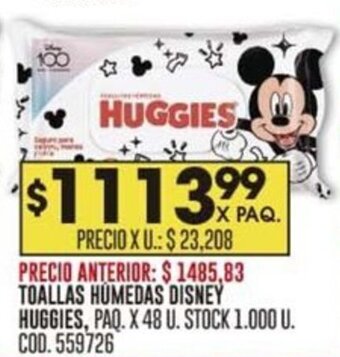 Coto TOALLAS HUMEDAS DISNEY HUGGIES, PAQ. X 48 U. oferta