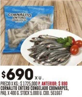Coto CORNALITO ENTERO CONGELADO COOMARPES, PAQ. X 400 G. oferta