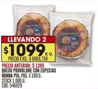 Coto QUESO PROVOLONE CON ESPECIAS NONNA PÍA, PAQ. X 160 G. LLEVANDO 2 oferta