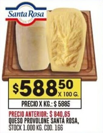 Coto QUESO PROVOLONE SANTA ROSA, X 100 G. oferta