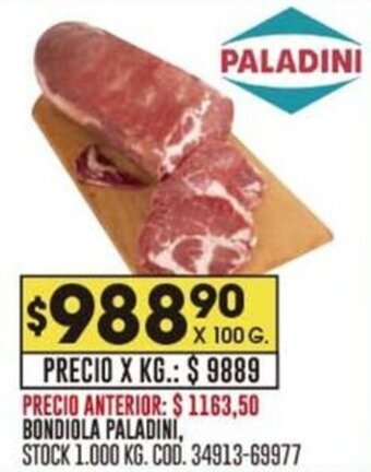 Coto BONDIOLA PALADINI, X 100 G. oferta