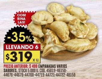 Coto EMPANADAS VARIOS SABORES, X U. LLEVANDO 6 oferta