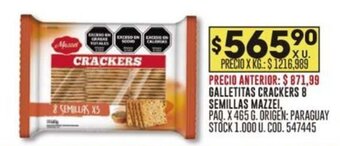 Coto GALLETITAS CRACKERS 8 SEMILLAS MAZZEI, PAQ. X 465 G. oferta
