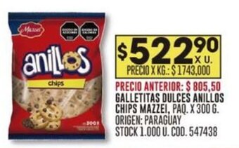 Coto GALLETITAS DULCES ANILLOS CHIPS MAZZEI, PAQ. X 300 G. oferta