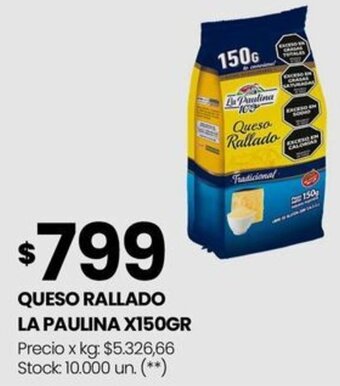 Changomas QUESO RALLADO LA PAULINA X150GR oferta