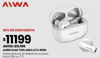 Changomas AIWA AURICULAR TWS AIWA ATA 306B oferta