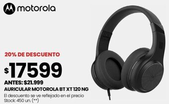 Changomas motorola AURICULAR MOTOROLA BT XT 120 NG oferta