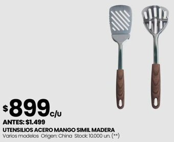 Changomas UTENSILIOS ACERO MANGO SIMIL MADERA oferta