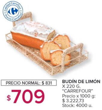 Carrefour BUDÍN DE LIMÓN X 220 G. oferta