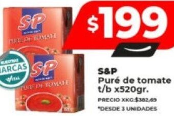 Supermayorista Vital S&P Puré de tomate t/b x520gr. oferta