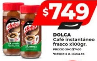 Supermayorista Vital DOLCA Café instantáneo frasco x100gr oferta