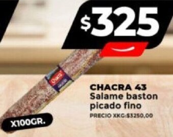 Supermayorista Vital CHACRA 43 Salame baston picado fino x 100gr oferta