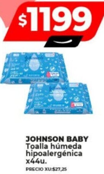 Supermayorista Vital JOHNSON BABY Toalla húmeda hipoalergénica x 44u oferta