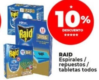 Supermayorista Vital RAID Espirales / repuestos/ tabletas todos oferta