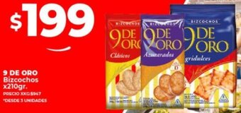 Supermayorista Vital 9 DE ORO Bizcochos x 210gr oferta