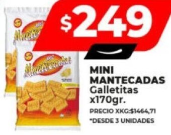 Supermayorista Vital MINI MANTECADAS Galletitas x170gr. oferta