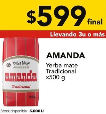 Nini Mayorista AMANDA Yerba mate Tradicional x 500g oferta