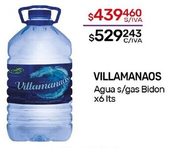 Nini Mayorista VILLAMANAOS Agua s/gas Bidon x6 Its oferta