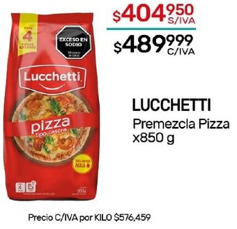 Nini Mayorista LUCCHETTI Premezcla Pizza X 850G oferta
