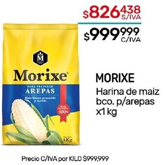 Nini Mayorista MORIXE Harina de maiz bco. p/arepas x1 kg oferta