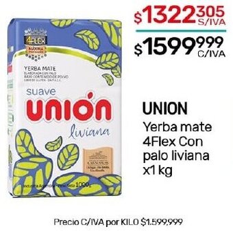 Nini Mayorista UNION Yerba mate 4Flex Con palo liviana x1 kg oferta