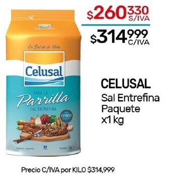 Nini Mayorista CELUSAL Sal Entrefina Paquete x1 kg oferta