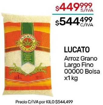 Nini Mayorista LUCATO Arroz Grano Largo Fino 00000 Bolsa x1 kg oferta