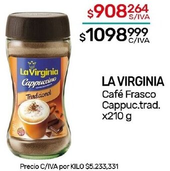 Nini Mayorista LA VIRGINIA Café Frasco Cappuc.trad. x210 g oferta