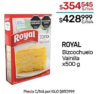 Nini Mayorista ROYAL Bizcochuelo Vainilla x500 g oferta