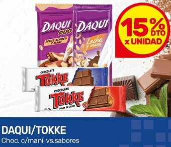 Nini Mayorista DAQUI/TOKKE Choc. c/maní vs.sabores oferta