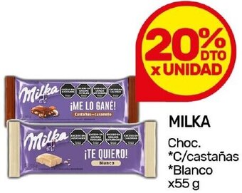 Nini Mayorista MILKA Choc. C/castañas Blanco x55 g oferta