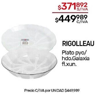 RIGOLLEAU Plato pyo/ hdo.Galaxia fl.xun.