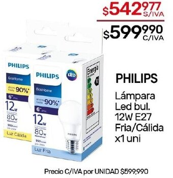 Nini Mayorista PHILIPS Lámpara Led bul. 12W E27 Fria/Cálida x1 uni oferta