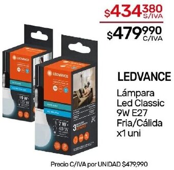 Nini Mayorista LEDVANCE Lámpara Led Classic 9W E27 Fria/Cálida x1 uni oferta