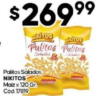 Diarco NIKITOS Palitos Salados Maiz x 120 Gr. oferta
