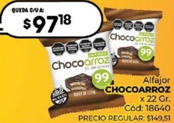 Diarco Alfajor CHOCOARROZ x 22gr oferta