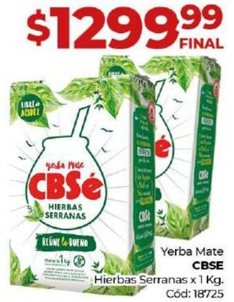 Diarco Yerba Mate CBSE Hierbas Serranas x 1 Kg oferta