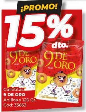 Diarco Galletitas 9 DE ORO Anillos x 120 Gr oferta