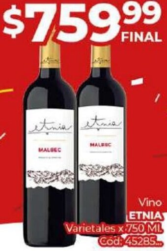 Diarco Vino ETNIA Varietales x 750 ML oferta