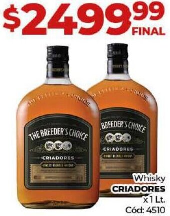 Diarco CRIADORES Whisky x1 Lt. oferta