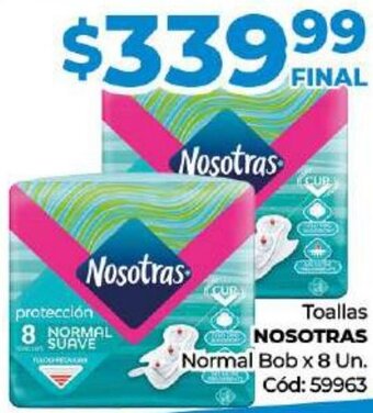 Diarco NOSOTRAS Toallas Normal Bob x 8 Un oferta