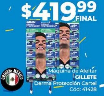 Diarco GILLETE Máquina de Afeitar Derma Protección Cartel oferta