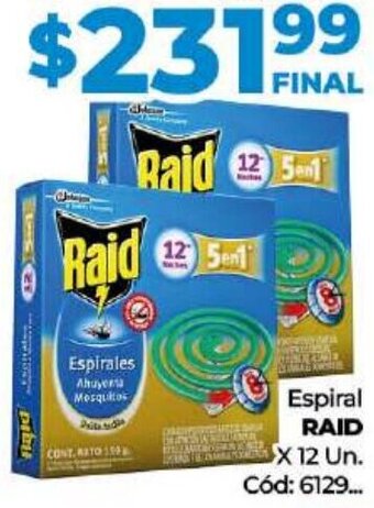 Diarco RAID Espiral X 12 Un oferta