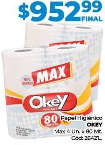 Diarco Papel Higiênico OKEY Max 4 Un. x 80 Mt. oferta