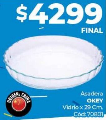 Diarco Asadera OKEY Vidrio x 29 Cm oferta