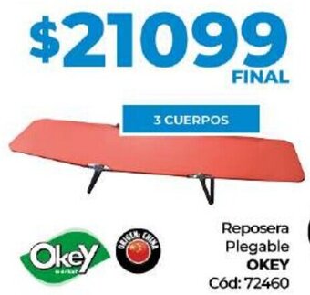 Diarco Reposera Plegable OKEY 3 CUERPOS oferta