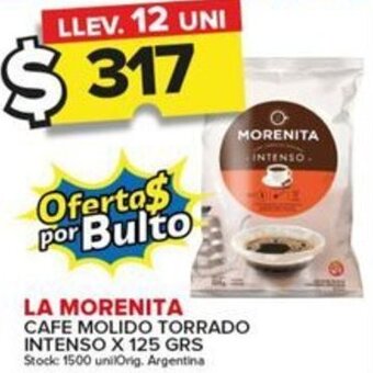 Carrefour Maxi LA MORENITA CAFE MOLIDO TORRADO INTENSO X 125 GRS oferta